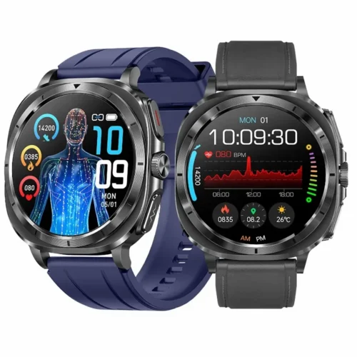 Smartwatch Kardiowatch Zegarek Kardiologiczny z Funkcją Rozmów EKG Saturacja Glukozy Ciśnienia Tlen we krwi AMOLED wyswietlacz