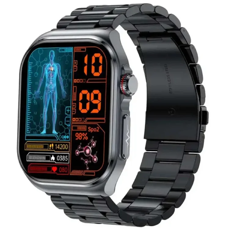 Smartwatch Kardiowatch EKG Exon Pulse Max Czarna Bransoleta Stalowa Amoled