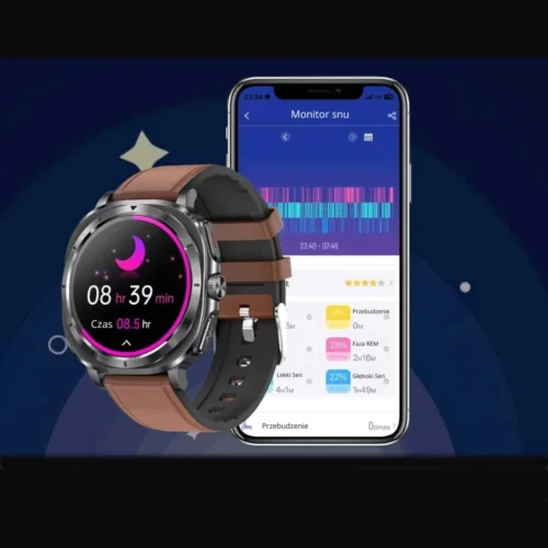 Smartwatch Kardiowatch Zegarek Kardiologiczny z Funkcją Rozmów EKG AMOLED Monitor Snu Bezdzech