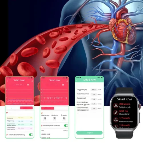 Smartwatch Kardiowatch EKG Exon Pulse Max pomiar składu krwi wykonywany przez zegarek kardiologiczny