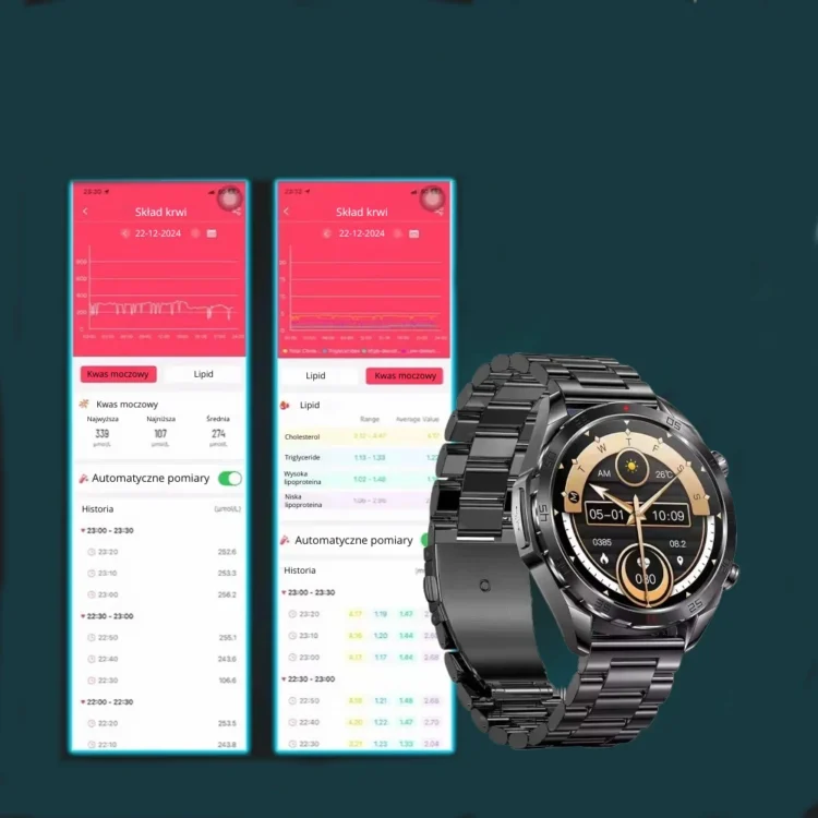 Kardiowatch EKG Exon Effective wyposażony w pomiar natlenia krwi gdzie niemu możemy dowiedzieć jaki jest nasz skład krwi.
