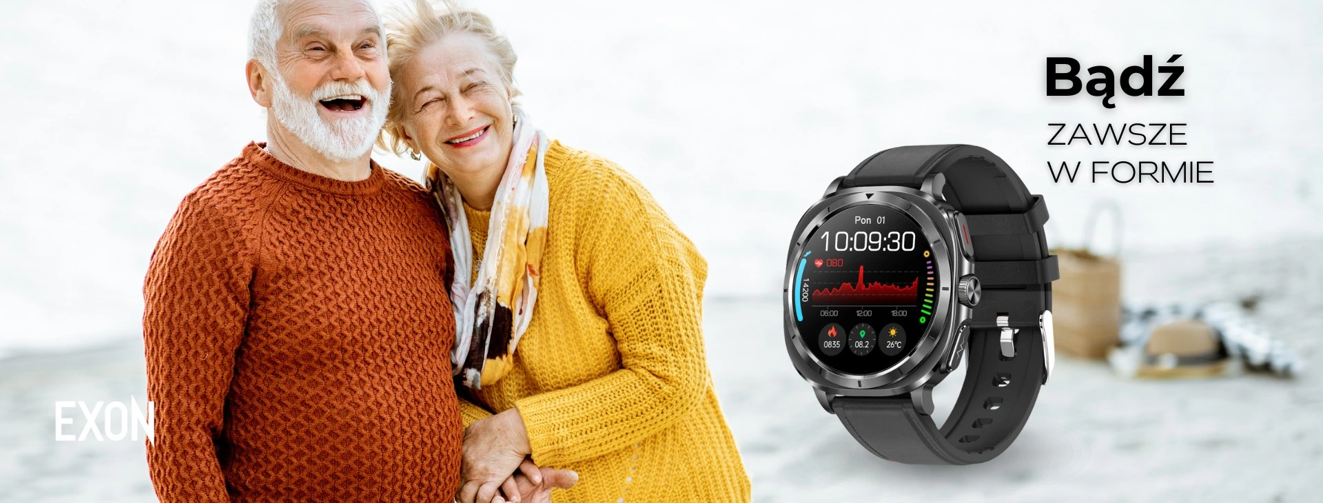 Smartwatche EXON w różnych stylach i kolorach – połączenie designu i funkcji zdrowotnych.