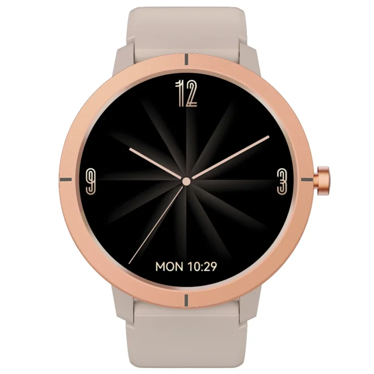 Smartwatch-Zmienne-Tarcze-Zegara-Wodoszczelnosc-GPS-Puls-Duza-Wytrzymala-Bateria-Exon-Atria Kobiecy smartwatch Exon Atria z analogową tarczą i silikonowym paskiem