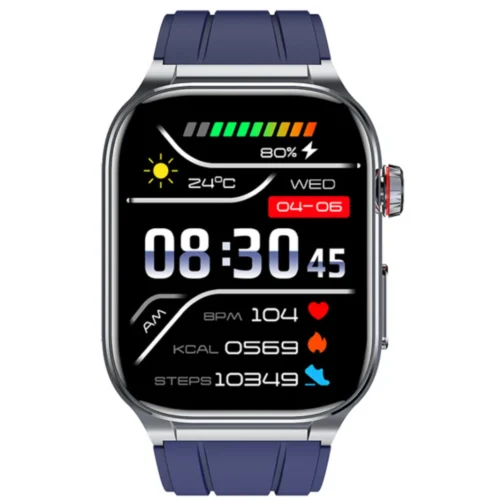 Smartwatch Exon Pulsemed z ekranem pokazującym zdrowotne wskaźniki.