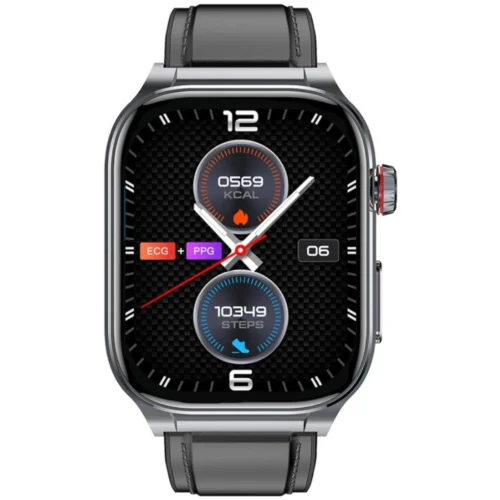 Zbliżenie na ekran smartwatcha Exon Pulsemed z datą i krokami.