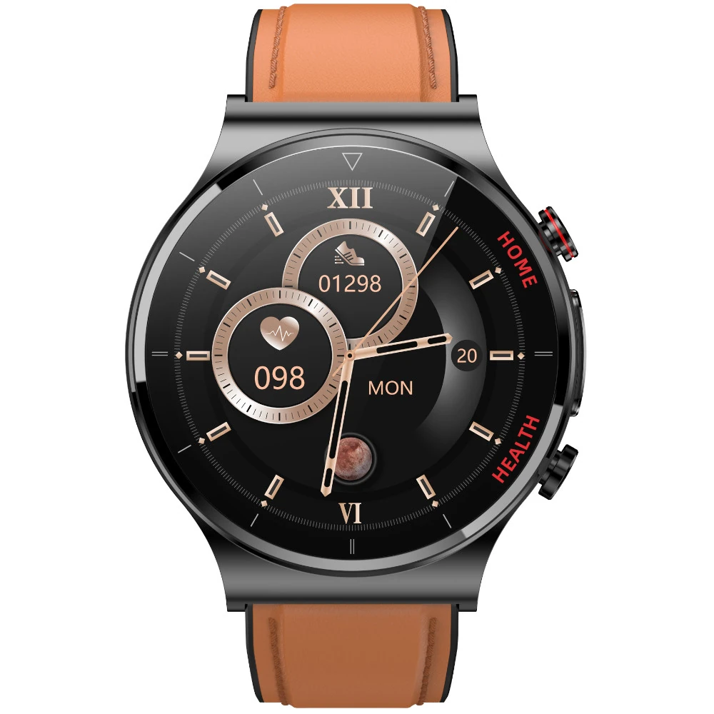 KARDIOWATCH EXON HEALTH PRO BRĄZOWY SKÓRZANY PASEK - obrazek 2