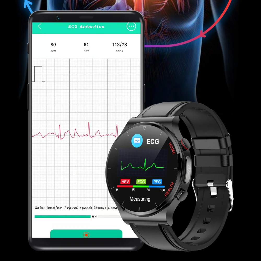 KARDIOWATCH EXON HEALTH PRO BRĄZOWY SKÓRZANY PASEK - obrazek 17