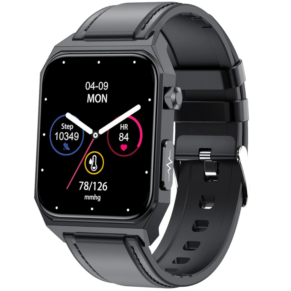Kardiowatch Exon Pulse Czarny Pasek Skórzany -1