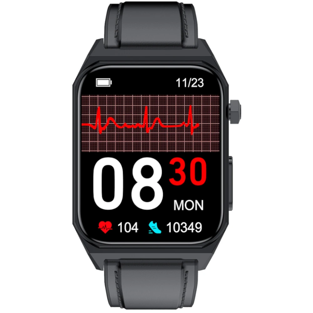 Kardiowatch Exon Pulse Czarny Pasek Skórzany -2