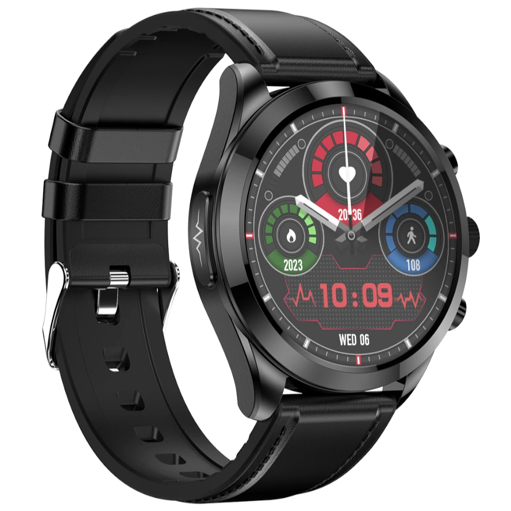 Kardiowatch Exon Vital Czarny Skórzany -3