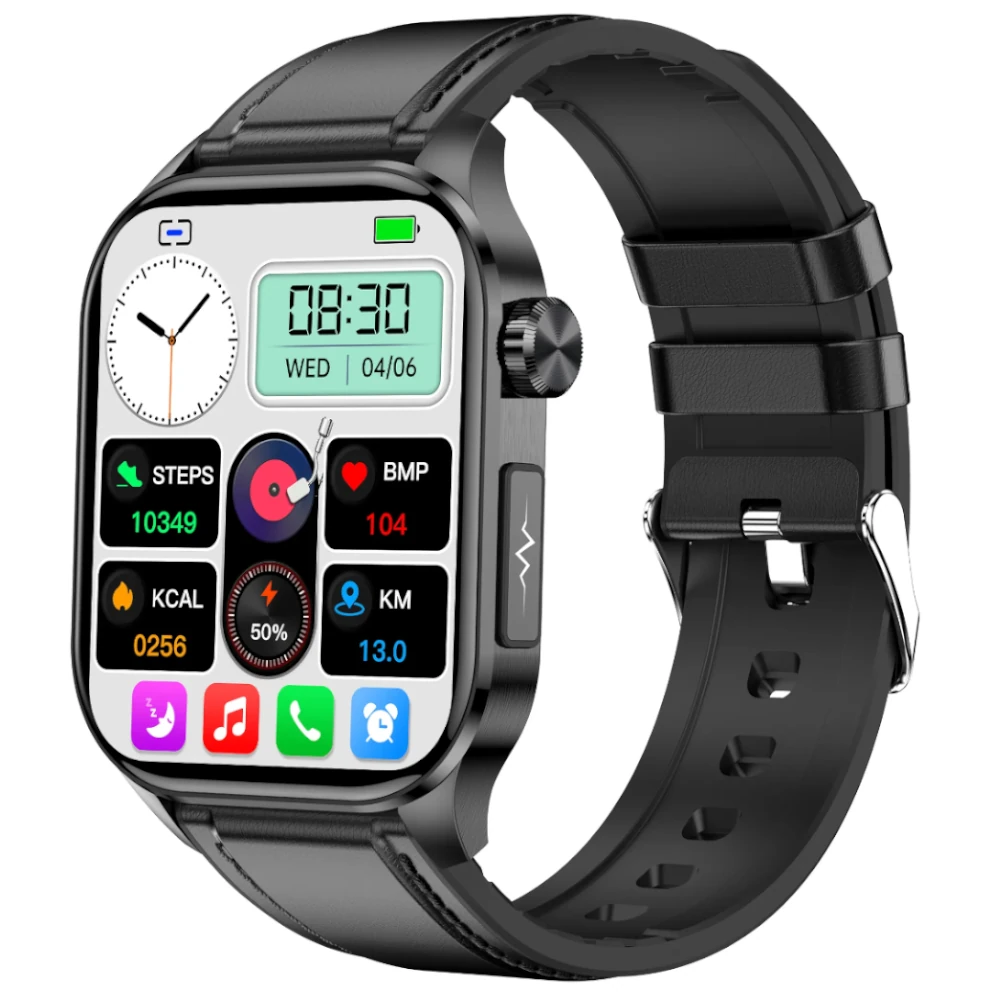 KARDIOWATCH EKG EXON PULSE PRO CZARNY SKÓRZANY