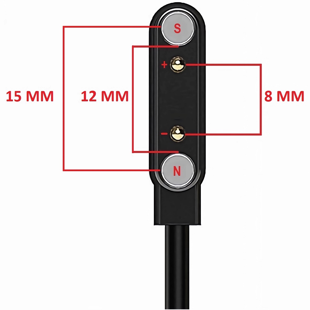 Magnetyczny kabel ładujący EXON USB – 8 mm do Kardiowatch - obrazek 2