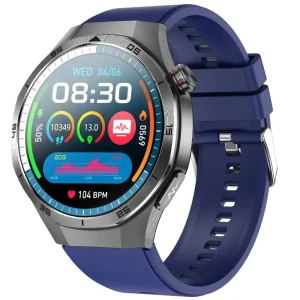 Ujęcie kardiowatcha z boku na granatowym pasku