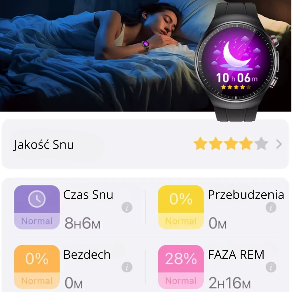 Korzystanie z funkcji snu w smartwatchu Exon Corinex