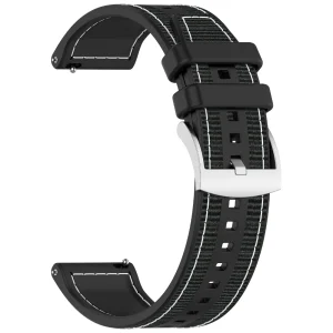 PASEK SILIKONOWY CZARNO BIAŁY EXON 22MM