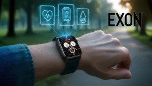 smartwatch zdrowotny od EXON u mężczyzny w parku