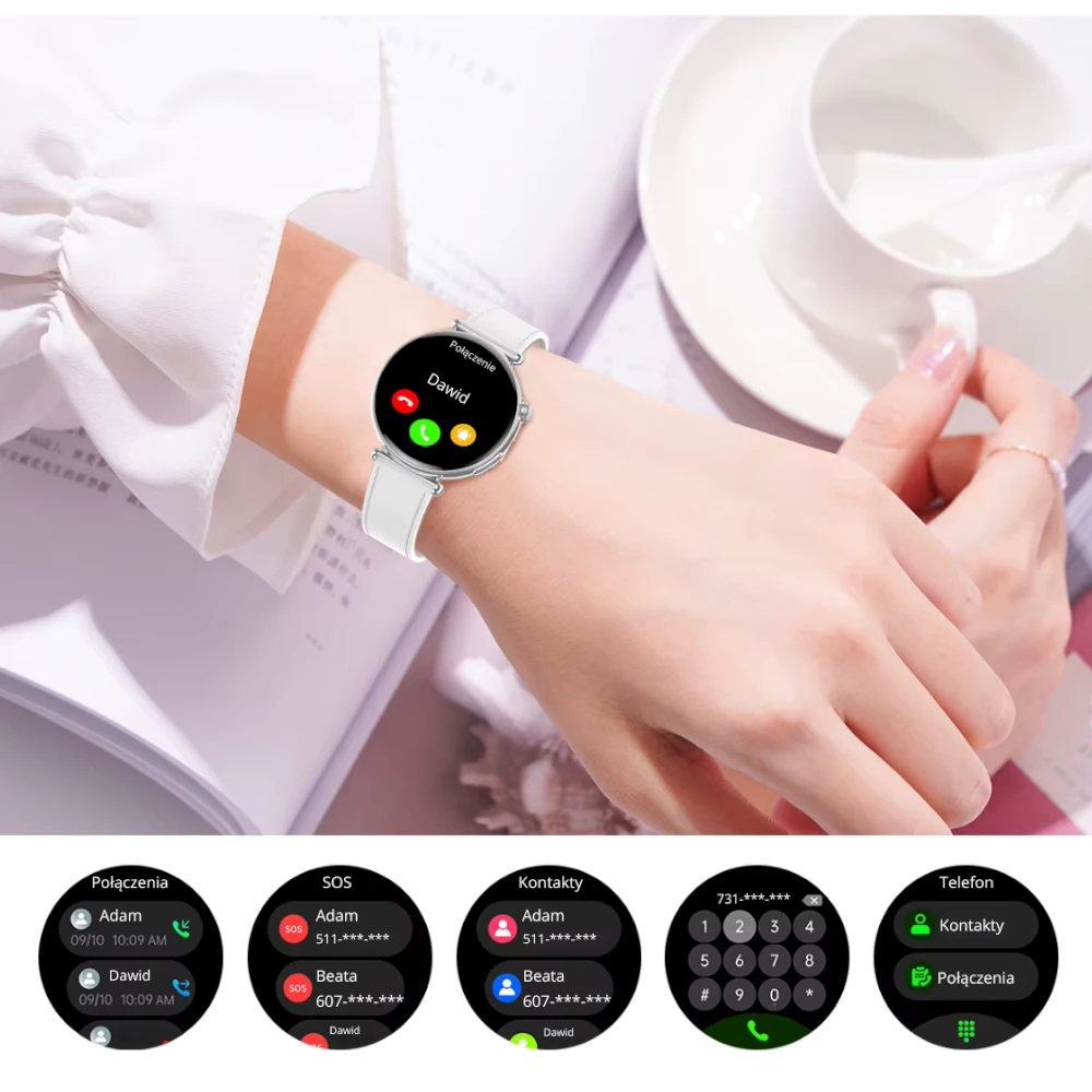 Stylowy kardiowatch kobiecy Exon Lumina z funkcja rozmów