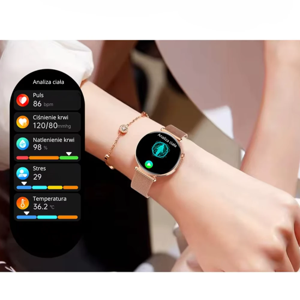 Zegarek sportowy kobiecy Exon Lumina z analizą ciała