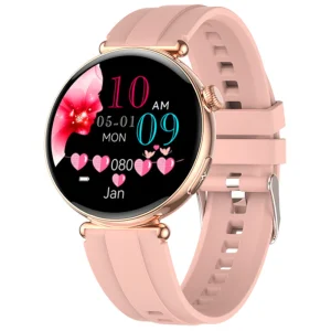 Smartwatch dla kobiet Exon Lumina różowy pasek silikonowy