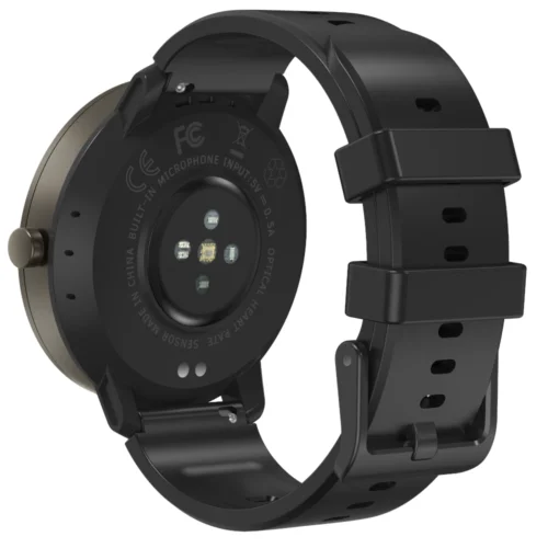 Stylowy smartwatch Exon Atria z czarnym paskiem i okrągłą kopertą