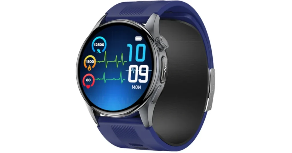 Kardiowatch EKG Exon Alvio w granatowym pasku z ekranem sportowym