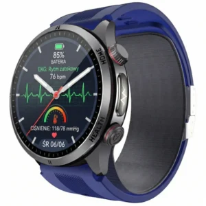 Kardiowatch z EKG EXON Aero – granatowy silikonowy pasek