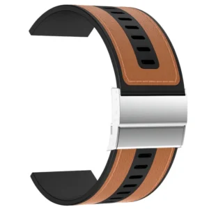 Pasek silikonowy o strukturze skóry Exon 26 mm – karmelowy