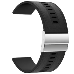 Pasek silikonowy o strukturze skóry Exon 26 mm – czarny