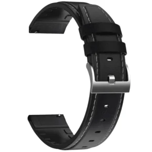 Pasek skórzano-silikonowy Exon 22 mm – czarny