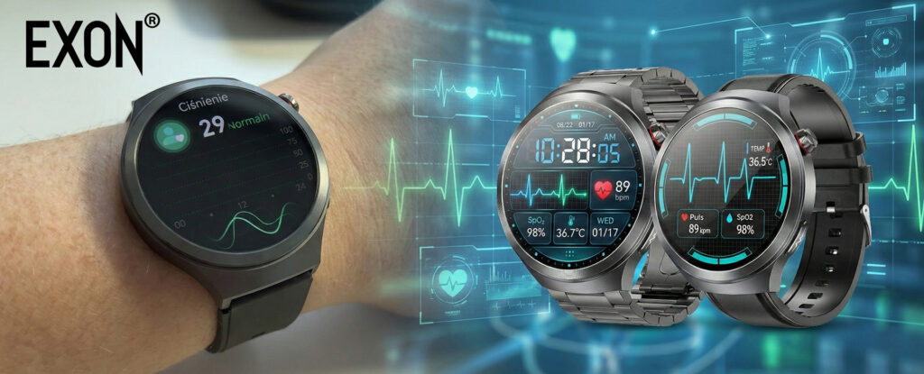 smartwatch exon vitalis kardiowatch z duza tarcza dla seniora