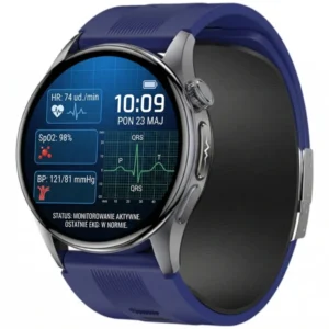 Kardiowatch Exon Alvio granatowy – widok tarczy z podsumowaniem aktywności