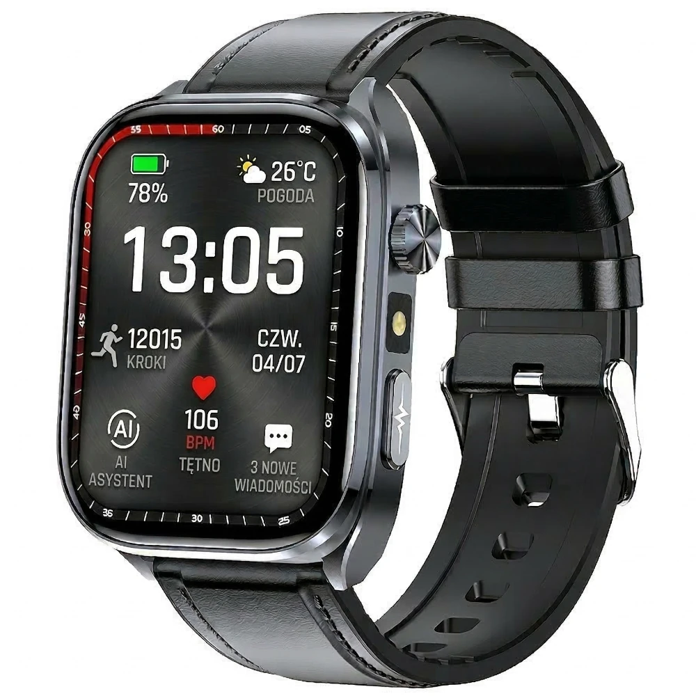 Zegarek zdrowotny Exon Vectra EKG HRV duży wyświetlacz monitor pracy serca