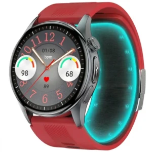 Zegarek Inteligentny Exon Alvio czerwony – tarcza hybrydowa z pomiarem tętna