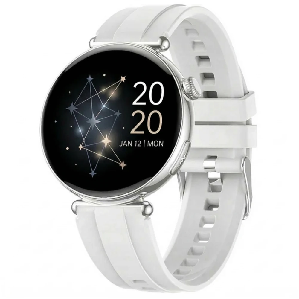 Kardiowatch kobiecy Exon Lumina na białym pasku