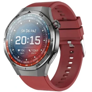 Model Exon Strix na białym tle wraz z czerwonym paskiem