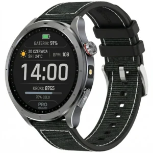 Kardiowatch Exon Vigil nowoczesny smartwatch premium czarny