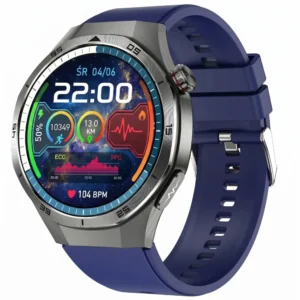 Ujęcie kardiowatcha z boku na granatowym pasku