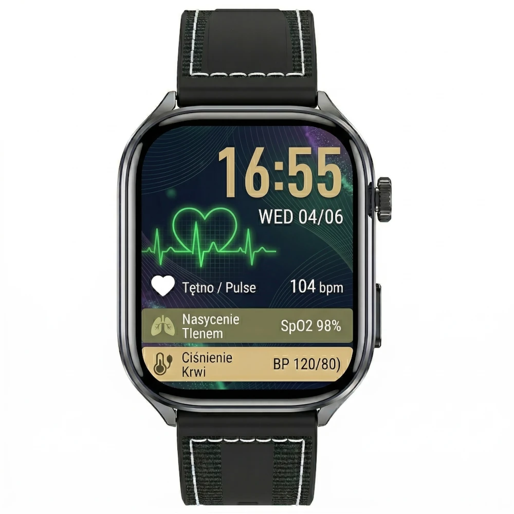 Kardiowatch z EKG EXON Vectra – czarny pasek premium - obrazek 2