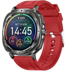 Kardiowatch Zegarek Kardiologiczny z Funkcją Rozmów EKG Pasek Silikonowy Czerwony