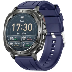 Kardiowatch Zegarek Kardiologiczny z Funkcją Rozmów EKG Granatowy Silikonowy