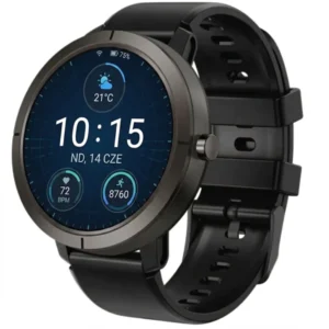 Smartwatch Exon Atria w czarnej wersji z wyświetlaczem sportowym i silikonowym paskiem