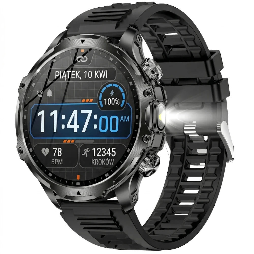 Smartwatch Exon Orbit Active – czarny silikonowy pasek