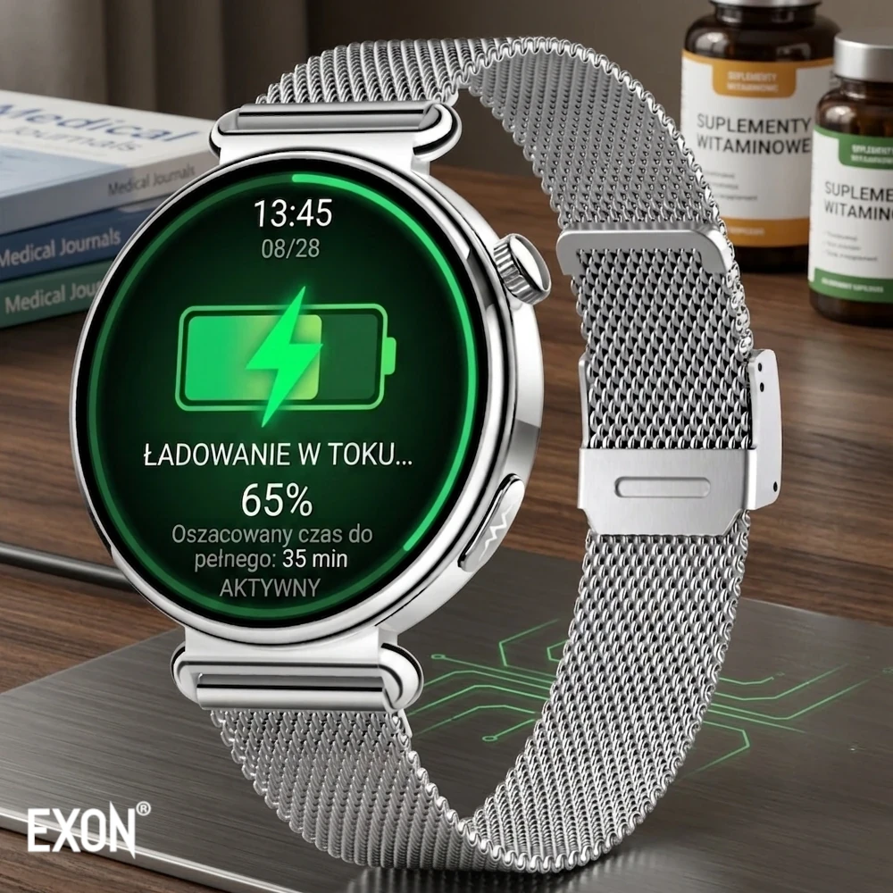 Elegancki smartwatch damski Exon Selena z pomiarem EKG