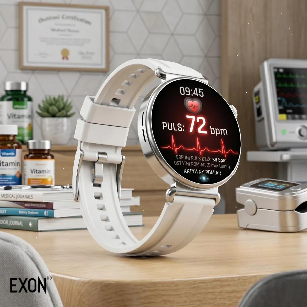 Damski smartwatch Exon Selena z funkcją EKG i pulsometrem