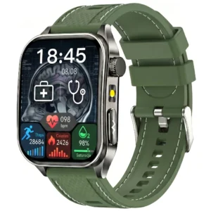 Kardiowatch Exon Orion na zielonym pasku z dużym ekranem AMOLED