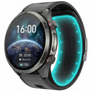 Kardiowatch z EKG EXON Aero – czarny silikon premium