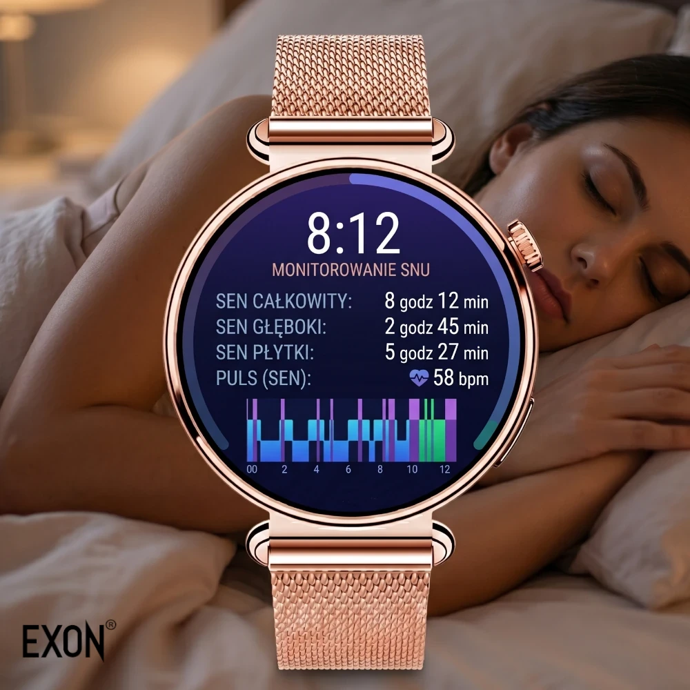 Kardiowatch damski Exon Selena z analizą snu