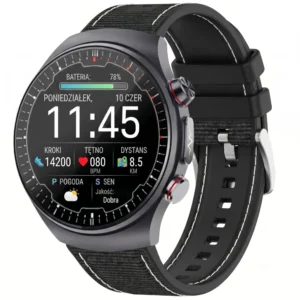 Kardiowatch z EKG EXON Corinex – czarny pasek premium