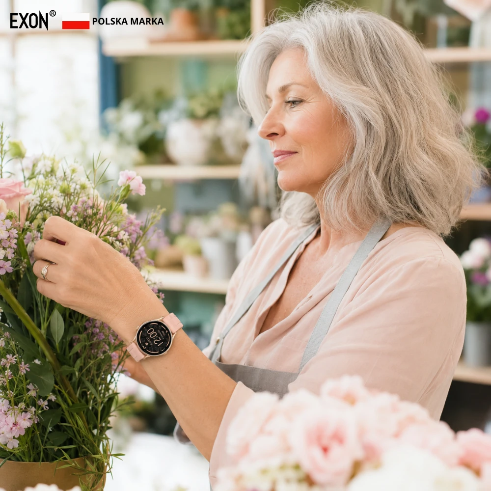 Kardiowatch EKG EXON Lumina – różowy pasek silikonowy - obrazek 5