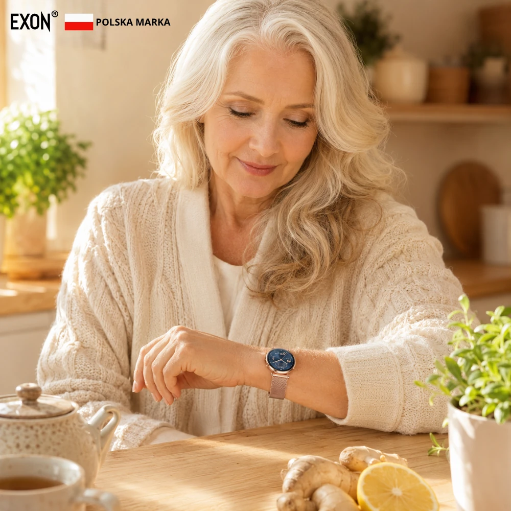 Kardiowatch EKG EXON Lumina – złota stalowa bransoleta - obrazek 6
